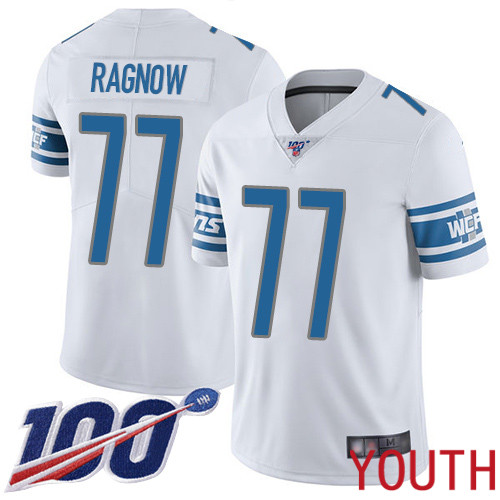 Detroit Lions Limited White Youth Frank Ragnow Road Jersey NFL Football 77 100th Season Vapor Untouchable